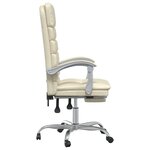 vidaXL Fauteuil de massage inclinable de bureau Crème Similicuir