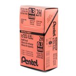 Etui de 12 mines HI POLYMER SUPER 0 3 mm 2H x 12 PENTEL