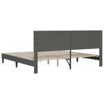 vidaXL Cadre de lit Gris foncé 200 x 200 cm Tissu en velours côtelé