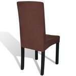 vidaXL Housse de chaise droite extensible 6 Pièces marron