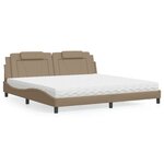 vidaXL Lit avec matelas cappuccino 200x200 cm similicuir