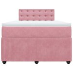 vidaXL Sommier à lattes de lit avec matelas rose 120x190 cm velours