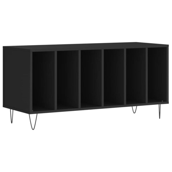 vidaXL Armoire à disques noir 100x38x48 cm bois d'ingénierie