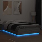 vidaXL Cadre de lit avec LED sans matelas sonoma gris 160x200 cm