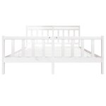 vidaXL Cadre de lit sans matelas blanc bois massif