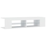vidaXL Meuble TV avec lumières LED blanc 135x39x30 cm