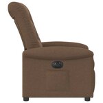 vidaXL Fauteuil inclinable électrique Marron Tissu
