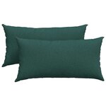 vidaXL Coussins de canapé 2 Pièces Vert foncé 80 x 40 cm tissu