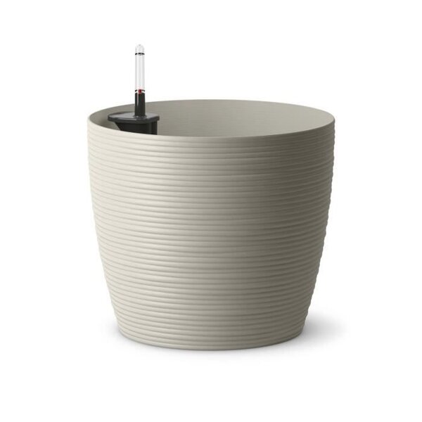 PoeTIC - Pot Casa Cosy rond gris soie - Ø29,8 x H 26,5 cm 12,6L avec réserve d'eau