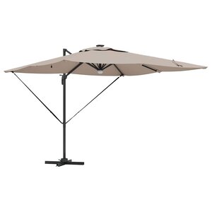 vidaXL Parasol Roma Taupe 286 x 285 x 270 cm Aluminium et polyester