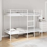 vidaXL Lit superposé sans matelas blanc 100x190 cm acier