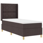 Lit à ressorts vidaXL avec matelas et LED Brun foncé 80x200 cm Tissu