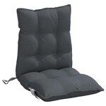 vidaXL Coussins de chaise à dossier bas lot de 2 anthracite