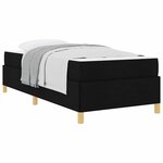 vidaXL Cadre de lit avec matelas Noir 90 x 190 cm tissu