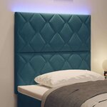 vidaXL Tête de lit LED Bleu foncé 100 cm Cuir synthétique