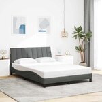 vidaXL Cadre de lit sans matelas Hanko gris foncé 140x190 cm tissu