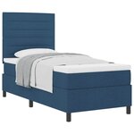 vidaXL Lit à ressorts avec matelas Bleu 90 x 190 cm tissu