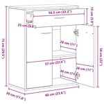 vidaXL Buffet Chêne marron 60x30x75 cm Bois d'ingénierie
