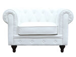Fauteuil chesterfield "aliza" - 111 x 82 x 70 cm - blanc