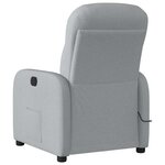 vidaXL Fauteuil de massage inclinable Gris clair Tissu