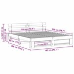 vidaXL Cadre de lit Marron 180 x 200 cm Bois massif en pin