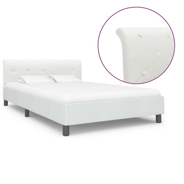 vidaXL Cadre de lit sans matelas blanc similicuir 140x200 cm