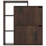 vidaXL Armoire à chaussures Chêne fumé 79 5x24x90 5 cm Aggloméré