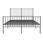 vidaXL Cadre de lit métal sans matelas avec pied de lit noir 120x190cm