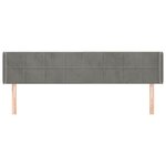 vidaXL Tête de lit avec oreilles Gris clair 203x16x78/88 cm Velours