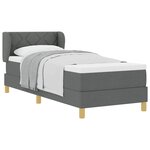 vidaXL Lit à ressorts avec matelas Gris foncé 80 x 200 cm tissu