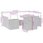 vidaXL Salon de jardin 7 Pièces avec coussins gris résine tressée