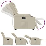vidaXL Fauteuil inclinable électrique Crème Similicuir