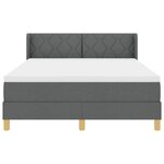 Lit Box Spring vidaXL avec Matelas Gris Foncé 140x200 cm Tissu