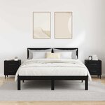 vidaXL Armoire de lit avec tiroir 2 Pièces Chêne noir 40 x 35 x 47.5 cm