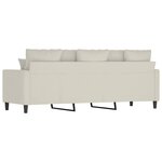 vidaXL Canapé à 3 places Crème 180 cm Velours