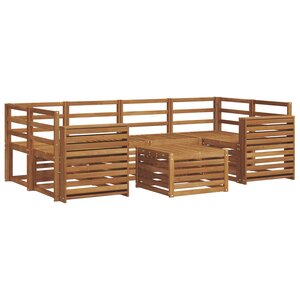 vidaXL Ensemble de canapés d'extérieur 7 Pièces Naturel