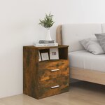 vidaXL Tables de chevet 2 Pièces Chêne fumé 50x32x60 cm