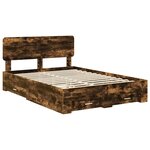 vidaXL Cadre de lit Chêne fumé 140 x 190 cm Bois d'ingénierie