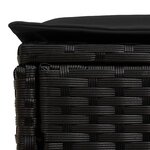 vidaXL Pouf de Jardin avec oreiller Noir 80 x 38 x 45 cm Rotin PE