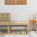 vidaXL Pouf d'Extérieur Bois d'acacia massif et Textilène Blanc