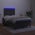 vidaXL Sommier à lattes de lit et matelas LED noir 120x190 cm velours