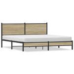 vidaXL Cadre de lit en métal sans matelas chêne sonoma 160x200 cm