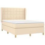 vidaXL Sommier à lattes de lit avec matelas Crème 140x200 cm Tissu