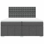 vidaXL Sommier à lattes de lit avec matelas Gris foncé 200x200cm Tissu