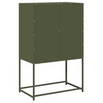 vidaXL Buffet haut vert olive 68x39x107 cm acier