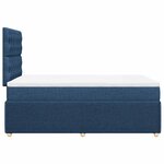 vidaXL Sommier à lattes de lit avec matelas bleu 120x190 cm tissu