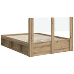 vidaXL Cadre de lit avec rangement et tête de lit Chêne artisanal