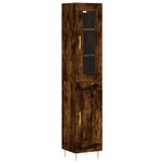 vidaXL Buffet haut Chêne fumé 34 5x34x180 cm Bois d'ingénierie
