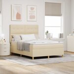 vidaXL Lit à ressort LED avec matelas Crème 140 x 190 cm tissu