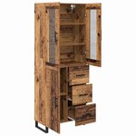 vidaXL Haut Armoire 2 Pièces Bois Ancien Bois Aggloméré et Verre